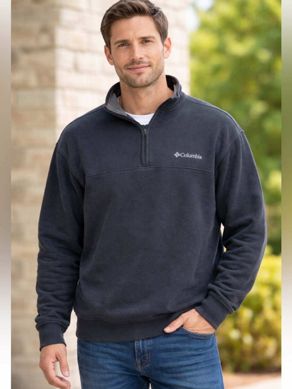 Columbia Men's Dark Gray Zip-Up Sweater